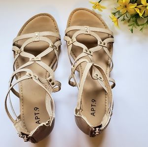 Apt. 9 Nude/Gold Gladiator Sandals 7.5M